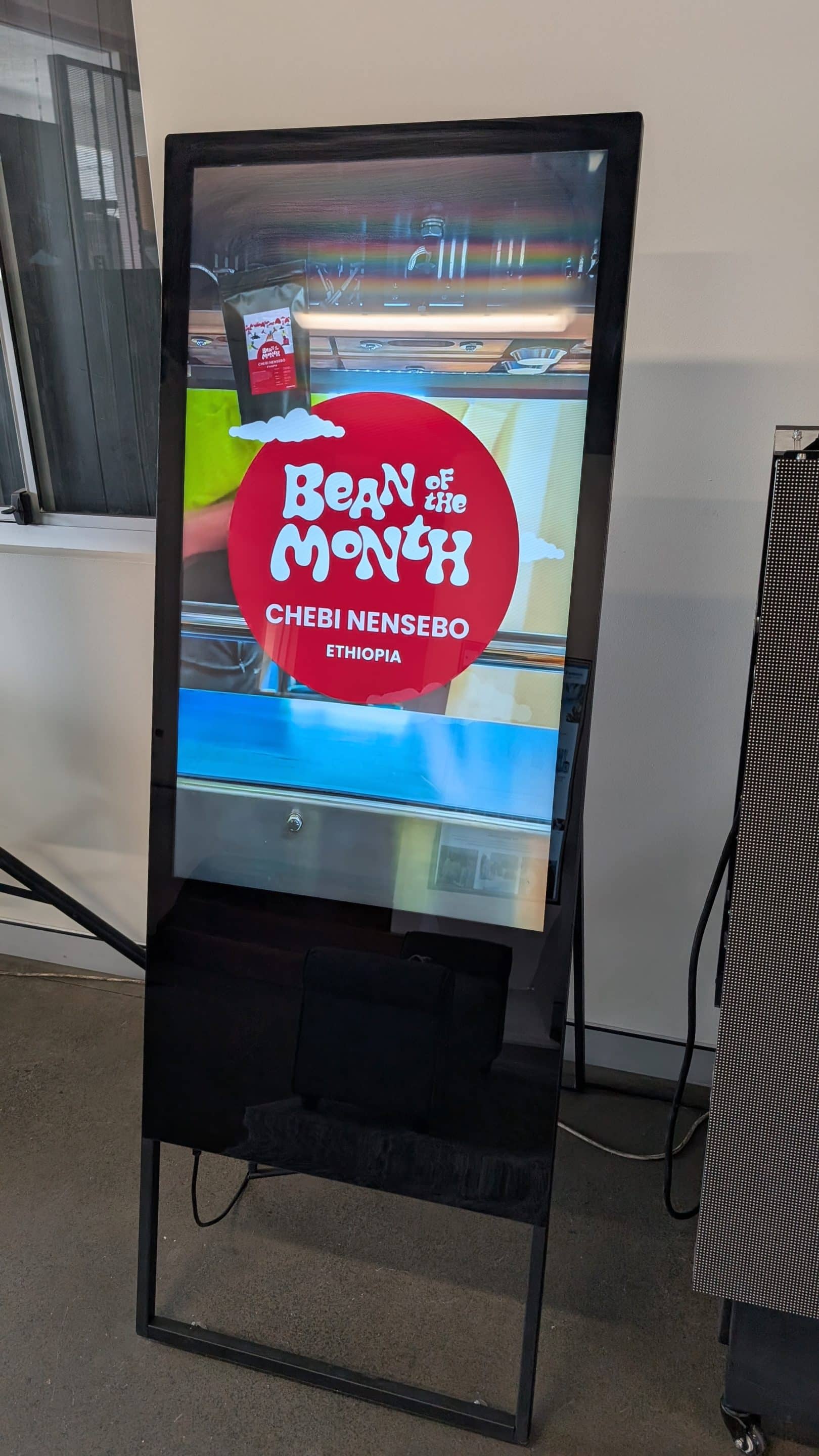 43-inch Menu A-Frame displaying Bean of the Month