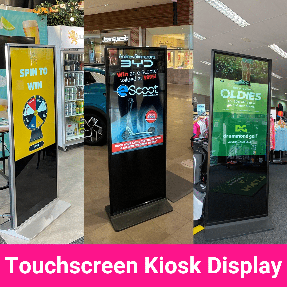 Touchscreen Kiosk Display in retail locations